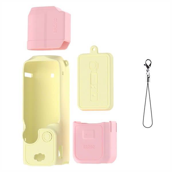 Bộ vỏ silicon bảo vệ DJI Osmo Pocket 3 màu hồng mix vàng pastel