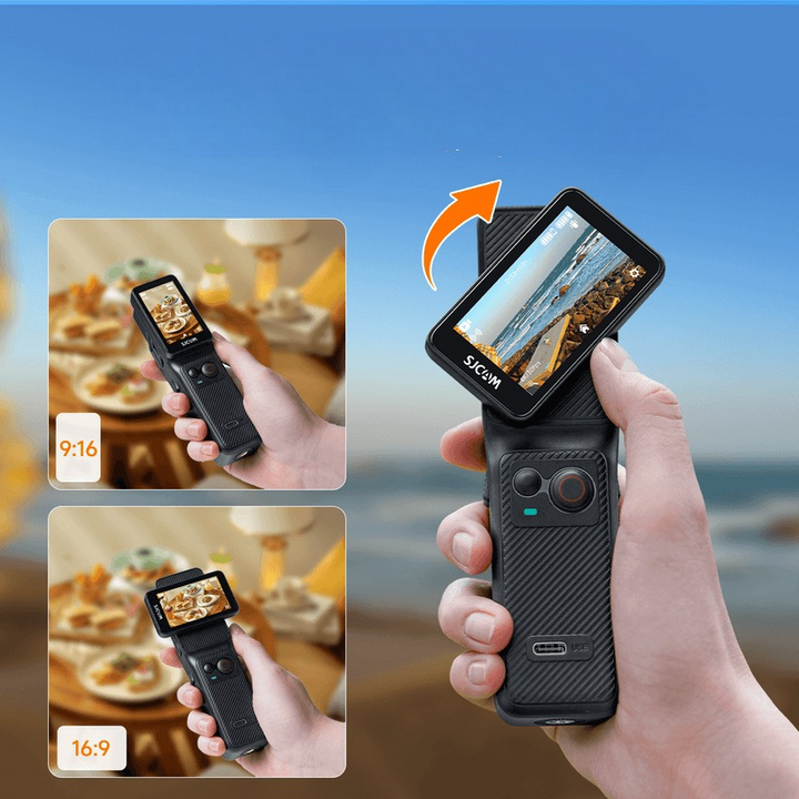 Camera hành Động SJCAM C400 Bản Combo tay cầm màn hình lật xoay Pocket