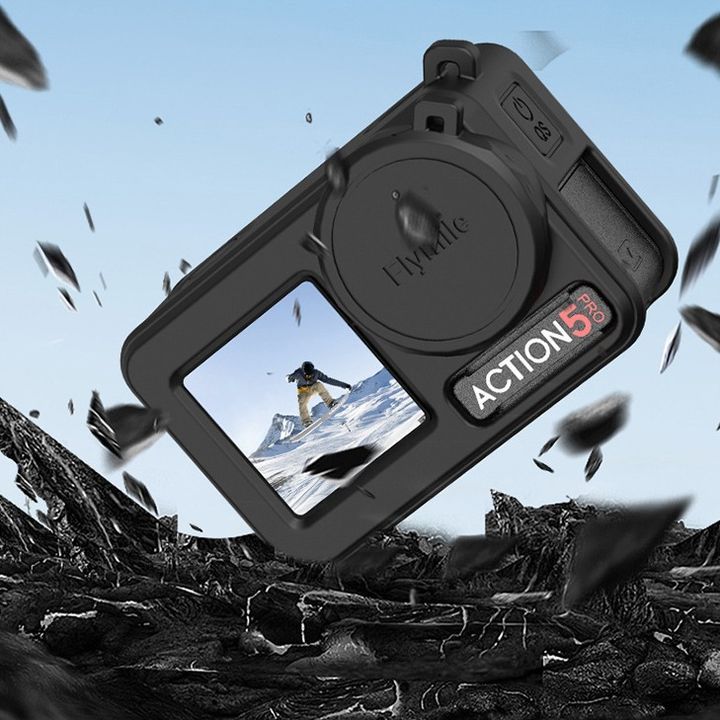 Vỏ silicon bảo vệ DJI Action 5 Pro tránh rơi rớt, trầy xước ống kinh