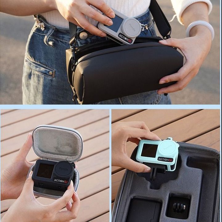 Vỏ silicon bảo vệ DJI Action 5 Pro tránh rơi rớt, trầy xước ống kinh