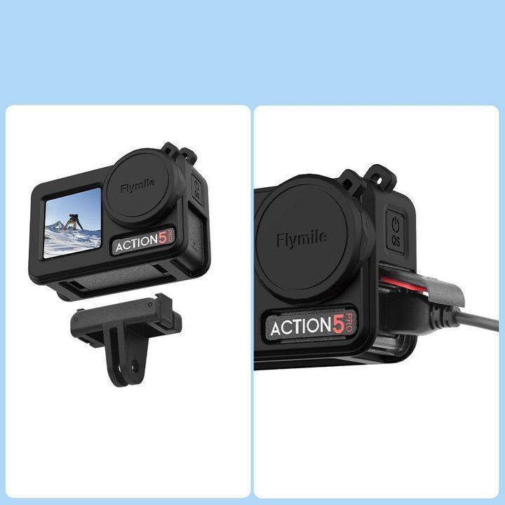 Vỏ silicon bảo vệ DJI Action 5 Pro tránh rơi rớt, trầy xước ống kinh
