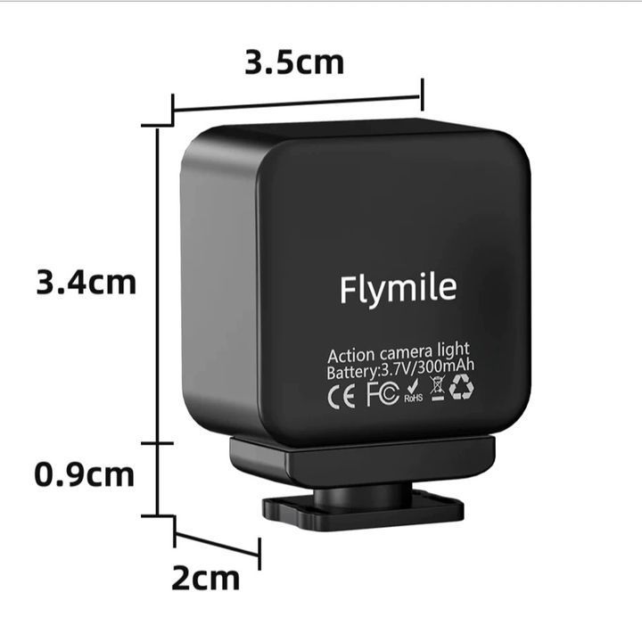 Phụ kiện đèn chiếu trợ sáng mini kèm nam châm từ tính Flymile cho DJI Pocket 3; DJI Osmo Action