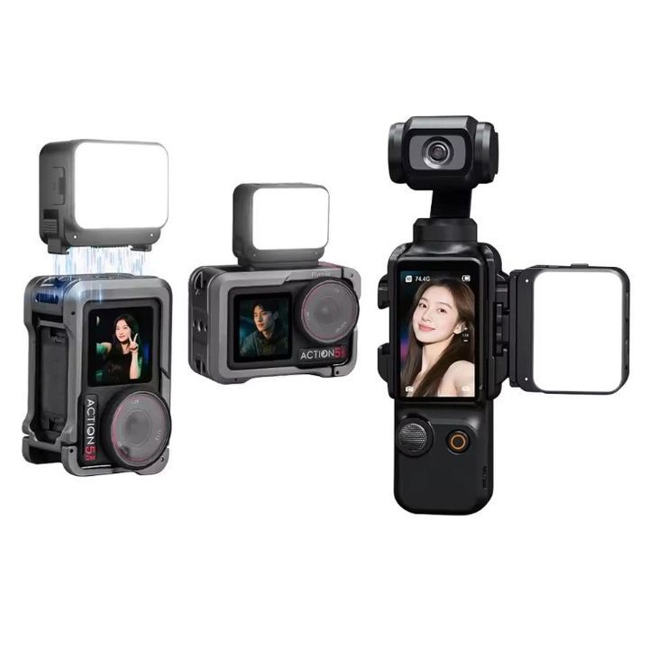 Phụ kiện đèn chiếu trợ sáng mini kèm nam châm từ tính Flymile cho DJI Pocket 3; DJI Osmo Action