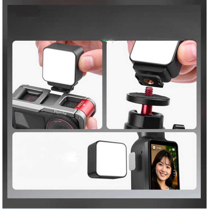Phụ kiện đèn chiếu trợ sáng mini kèm nam châm từ tính Flymile cho DJI Pocket 3; DJI Osmo Action