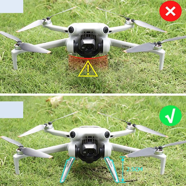 Chân đáp, càng đáp tăng chiều cao cho flycam DJI Mini 4 pro tránh đáp vào cỏ, sỏi đá
