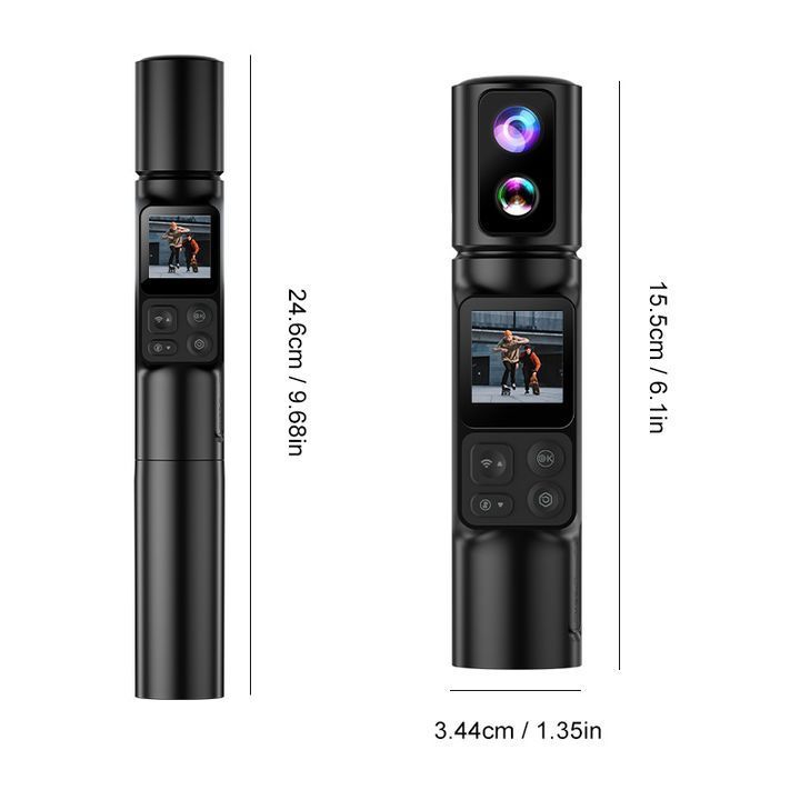 Camera cầm tay thể thao M103 chống rung điện tử EIS, 6K ULTRA HD, ống kính xoay 350 độ