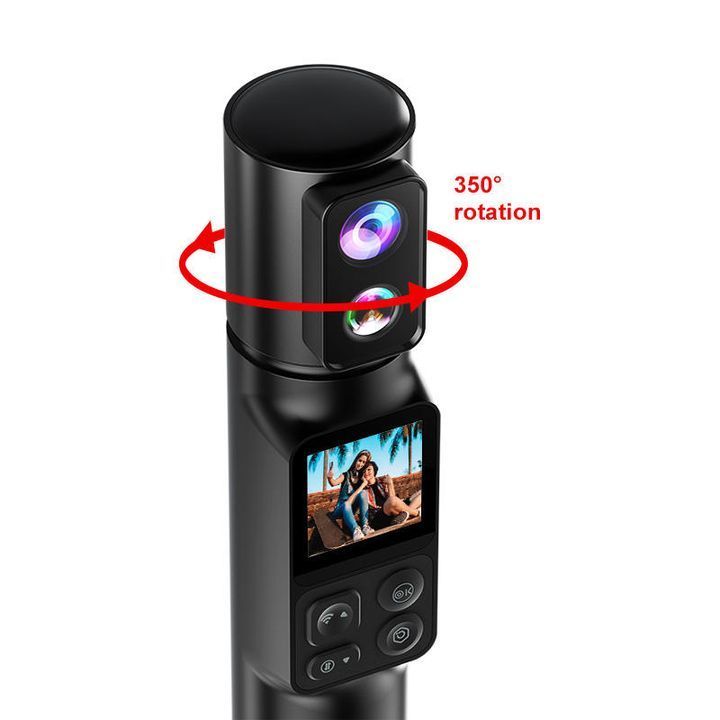 Camera cầm tay thể thao M103 chống rung điện tử EIS, 6K ULTRA HD, ống kính xoay 350 độ