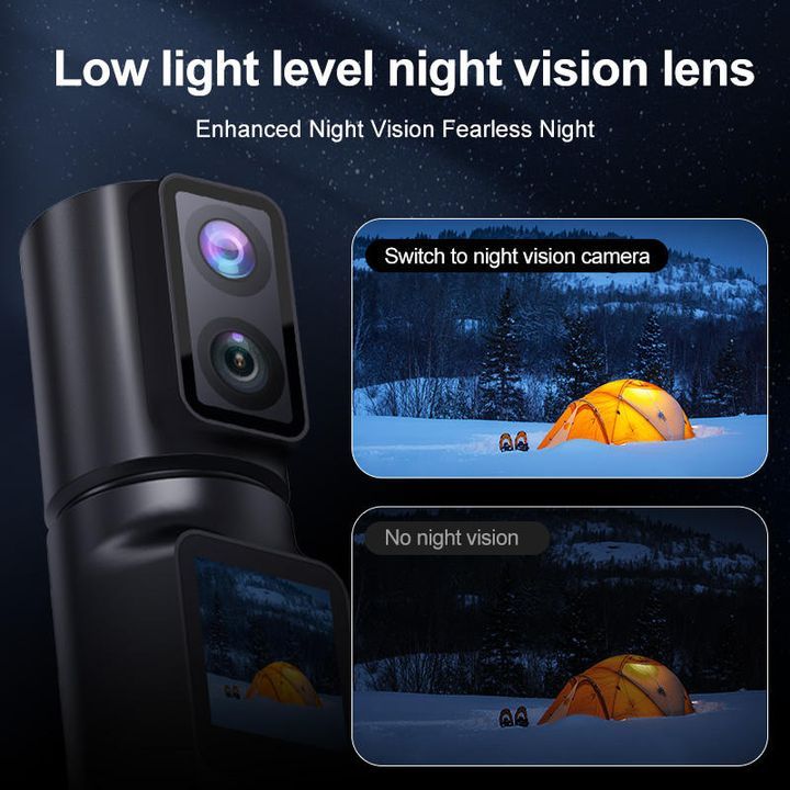 Camera cầm tay thể thao M103 chống rung điện tử EIS, 6K ULTRA HD, ống kính xoay 350 độ