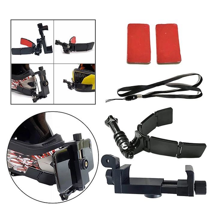 Bộ Phụ Kiện Mũ Bảo Hiểm Full Face Giá đỡ Cho Action Camera GoPro/SJCAM/DJI Osmo Action và Điện Thoại